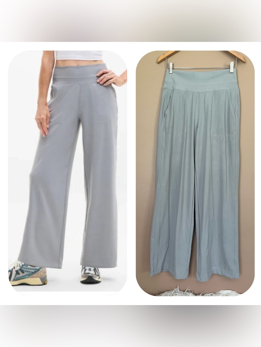 {Athleta} Venice High Rise Wide Leg Pants in Grey - Womens Small